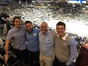 UNC alumni and Mike Griffith of Zoom Up at basketball