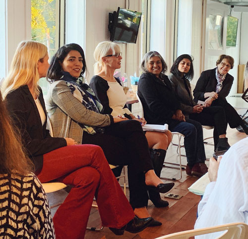 Women group panel discussing entrepreneurship