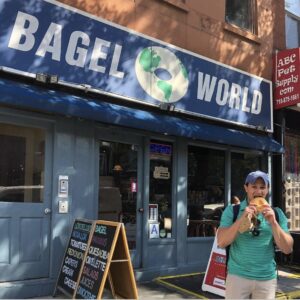 Alex Brandwein Eats Bagel In NYC