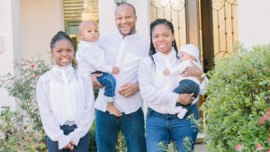 Blessing Adesiyan with her family.