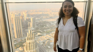 In Burj Khalifa Chelsea Vickers of UNC Kenan-Flagler