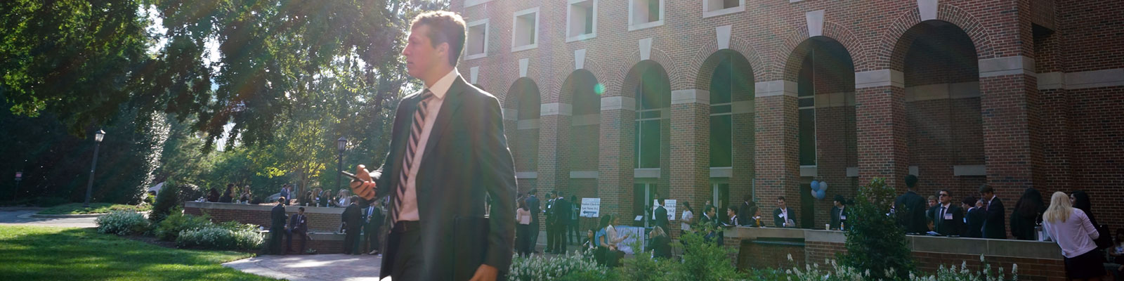 Student outiside McColl Building