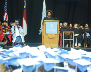 Ukonwa Kuzi-Orizu Ojo speaking at UBP commencement