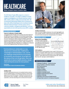 At-a-glance document for a Full-Time MBA concentration