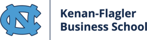 Horizontal Kenan-Flagler logo in Carolina Blue with Navy text