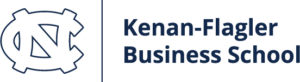 Horizontal Kenan-Flagler logo in White with Navy text