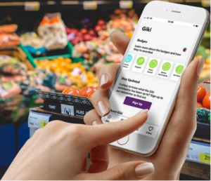 Giki app being used at store