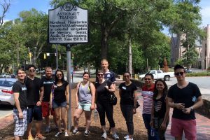 Susan Hedglin (MBA '17) and her classmates at Kenan Stadium – UNC Kenan-Flagler Business School