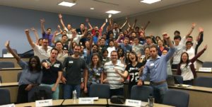 Anita Kannan (MBA '18) with a group of classmates during Analytical Skills Workshop - UNC Kenan-Flagler Business School - MBA