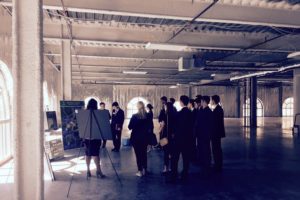 MBA Real Estate Club members view building plans on-site at Lincoln Harris’ Capitol Towers office project in Charlotte.