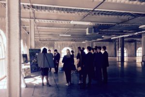 MBA Real Estate Club members view building plans on-site at Lincoln Harris’ Capitol Towers office project in Charlotte.