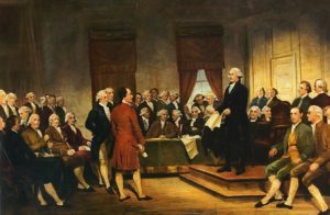 "Washington as Statesman at the Constitutional Convention" by Junius Brutus Stearns. Image via teachingamericanhistory.org