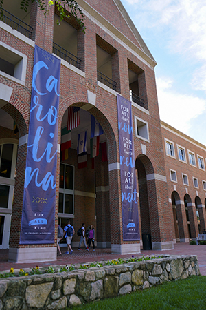 McColl Building draped with Campaign for Carolina banners