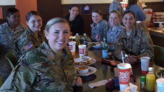 Charlotte “Charlie” Burnett and Michelle Kimbrough with friends