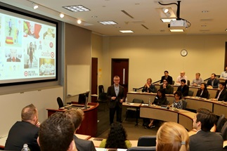 Target CMO Jeff Jones speaks to students at UNC Kenan-Flagler Business School