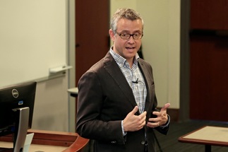 Target CMO Jeff Jones speaks to students at UNC Kenan-Flagler Business School
