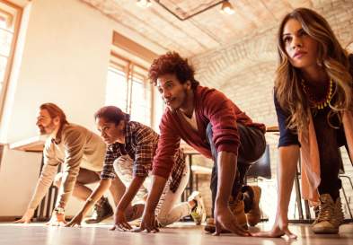 people competing against one another