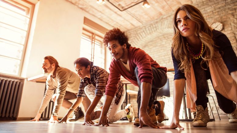 people competing against one another