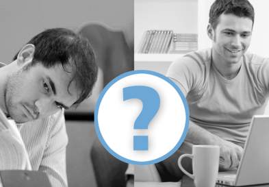 Guys reviewing resources to make decision