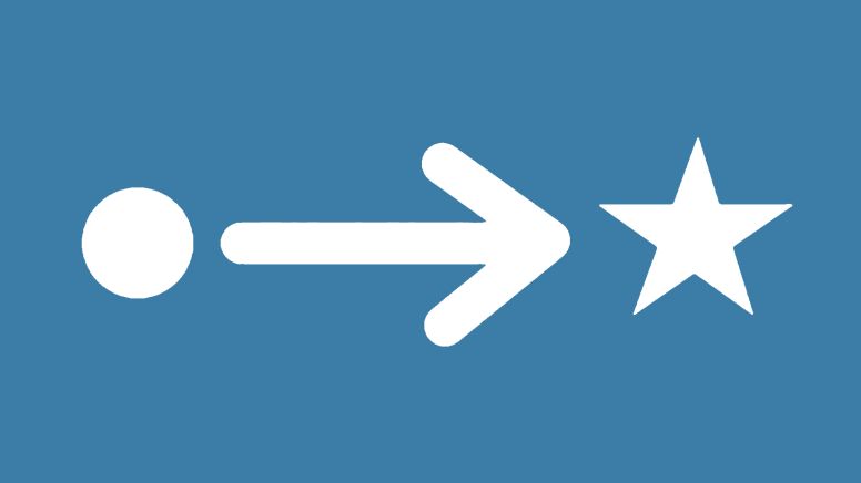 Arrow pointing to star