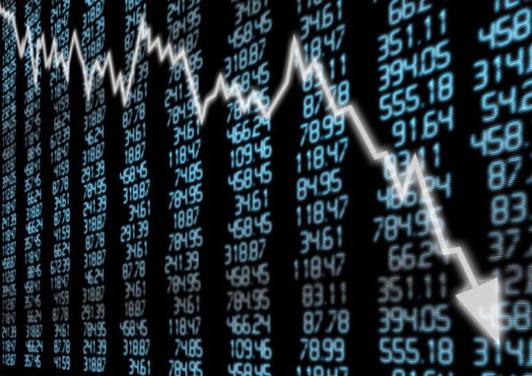 stock market results board