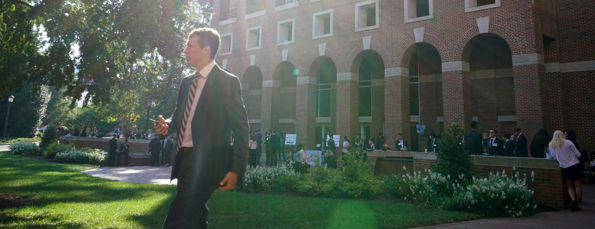 Student walking on School campus