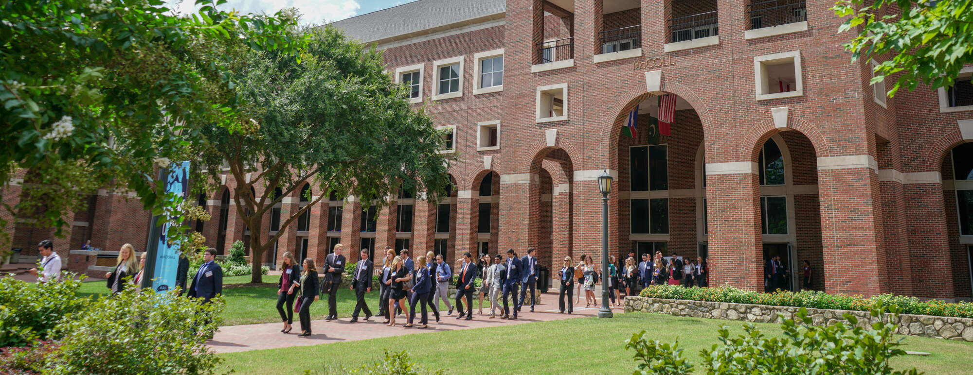 Students walking out of McColl