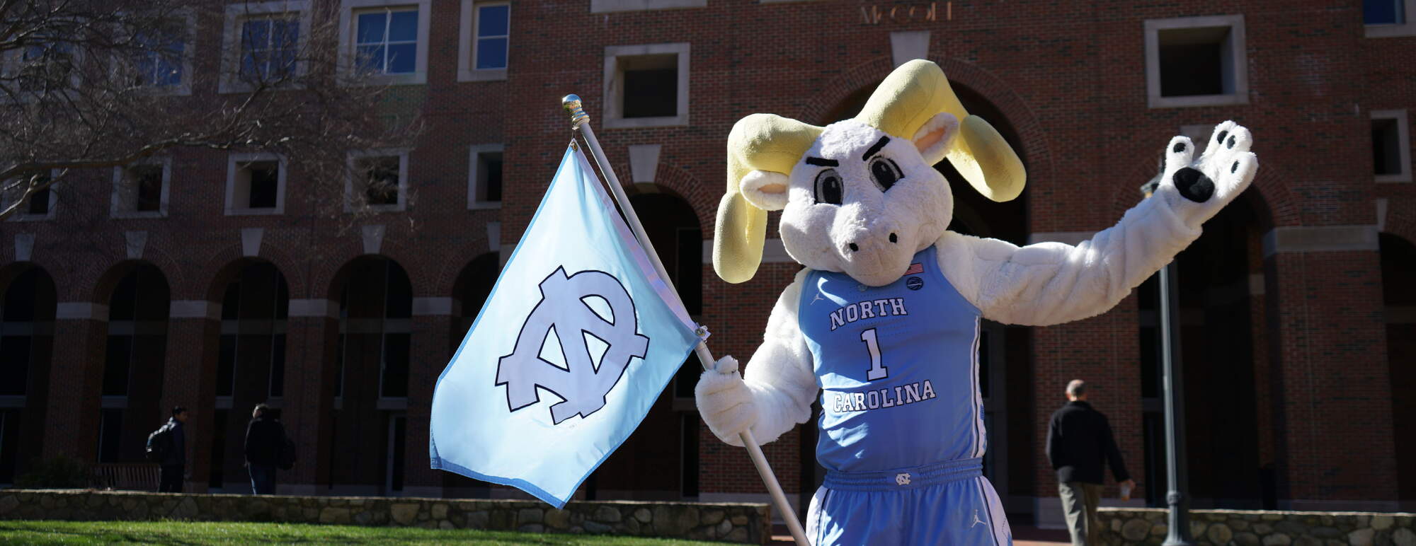 Ramses in front of McColl Bldg.