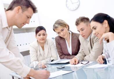Group at a conference table
