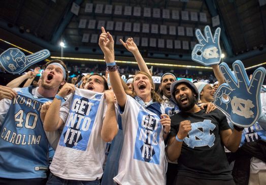 UNC Students at game