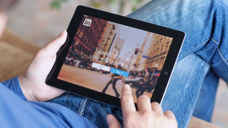 LinkedIn screen on a tablet