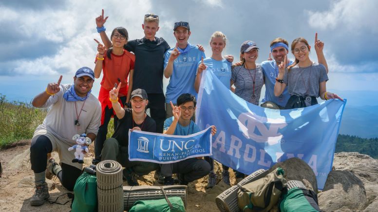 Students on outward trip