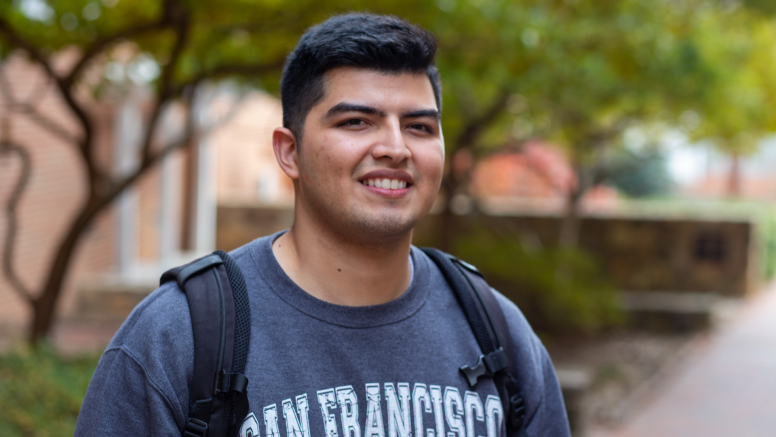 Bryan Hernandez standing at UNC Chapel Hill