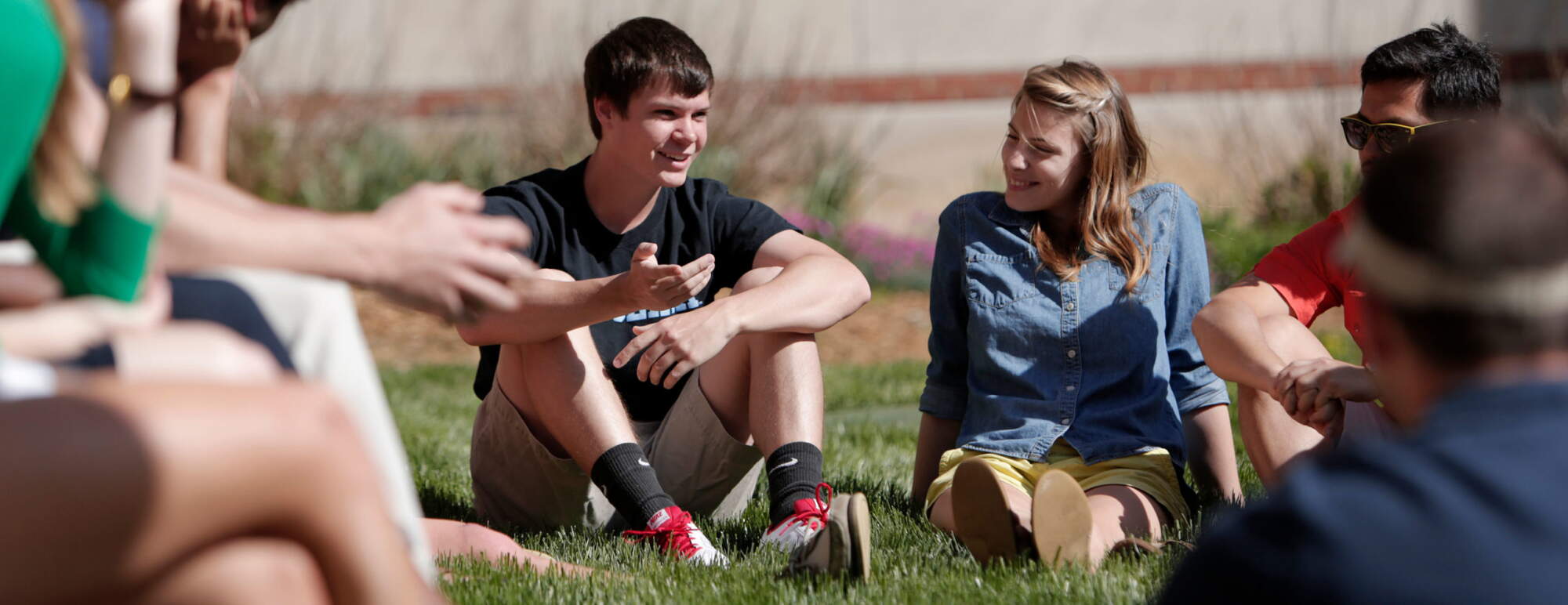 Male and female student group