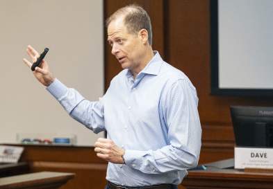 David Hoffman Speaking In Classroom At UNC Kenan-Flagler MBA Summit