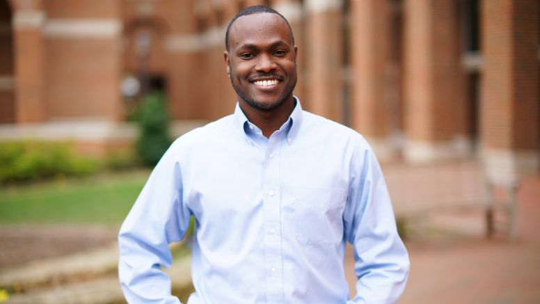 Jermyn Davis Standing In Front Of McColl Building at UNC Kenan-Flagler
