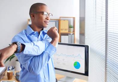 Business Man Stretching