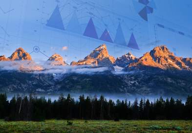 Photo Of Mountains And A Treeline With Math Charts And Symbols