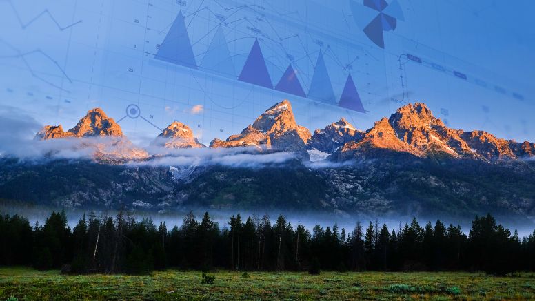 Photo Of Mountains And A Treeline With Math Charts And Symbols