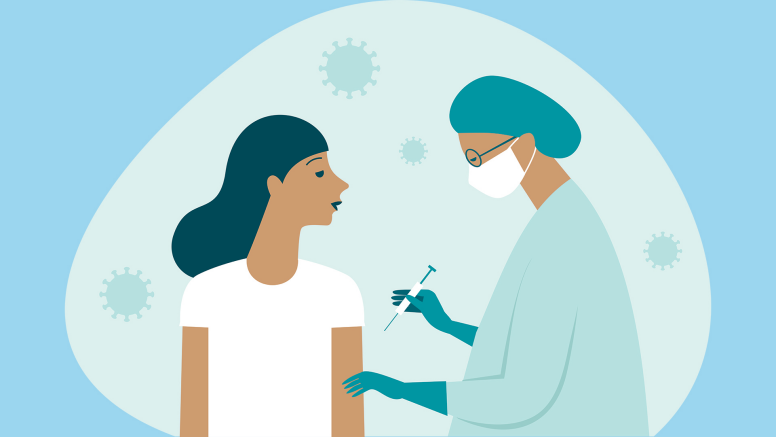 Healthcare Worker Administering Shot to Patient