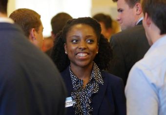 MAC student in networking session