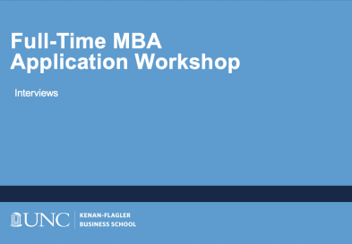 Full-Time MBA Application Workshop - Interviews