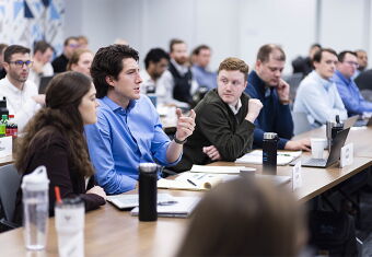 Student in Charlotte EMBA class