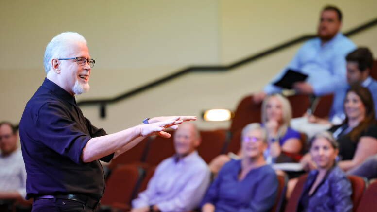 Professor teaching a class