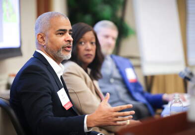 Ben Finley speaks during panel discussion.
