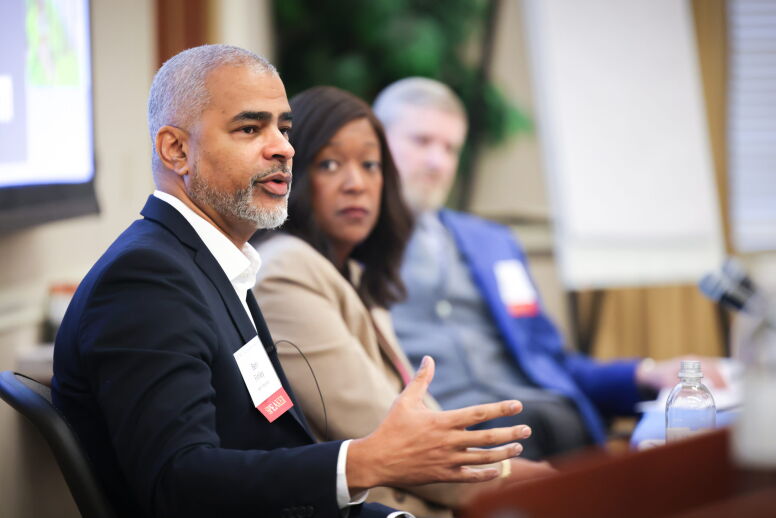 Ben Finley speaks during panel discussion.