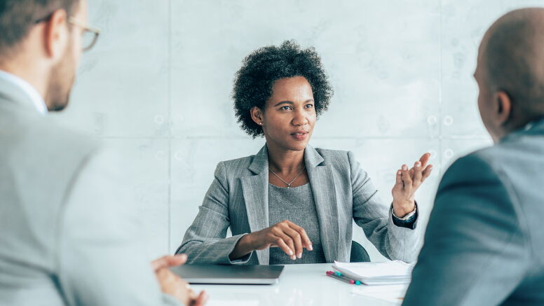 Group of business people having business discussion in the office.