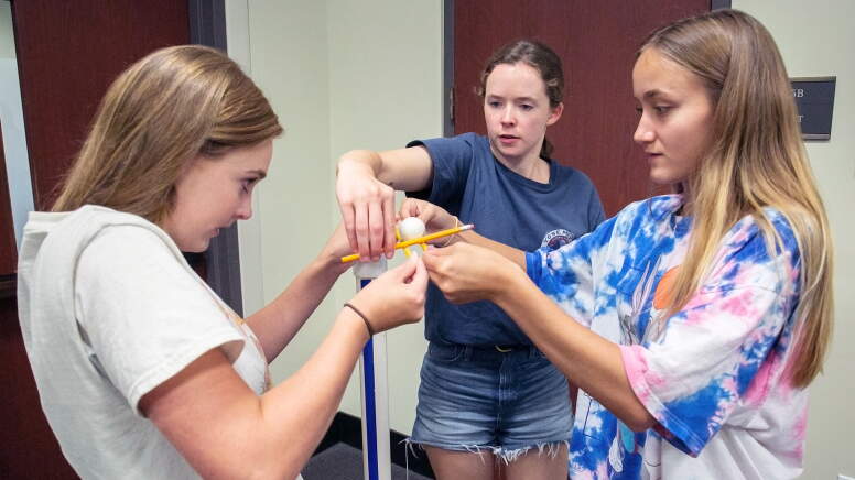 Students in a collaboration exercise