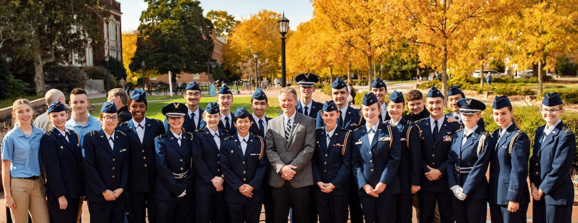 Veteran students on campus on Veteran's Day