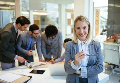 Successful business woman at work